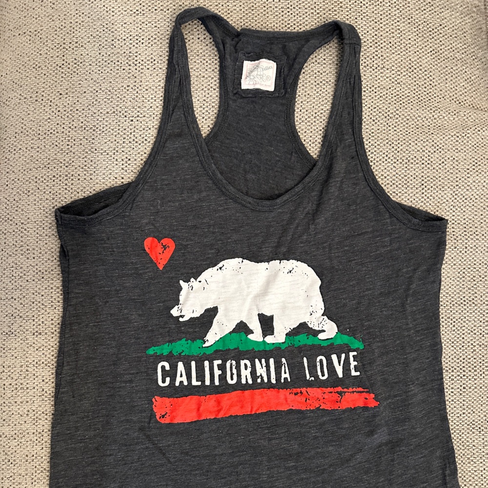 California Love Graphic Racerback Tank Top